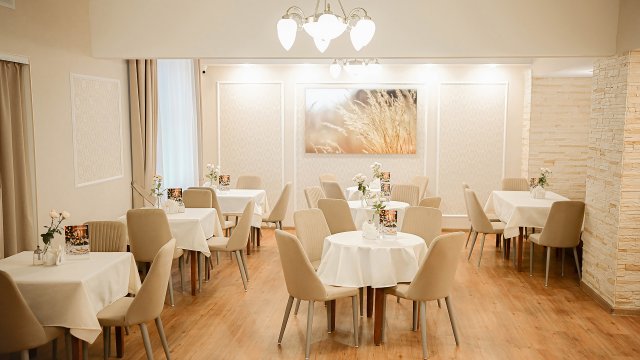 A buffet breakfast is served in our cafe on the ground floor